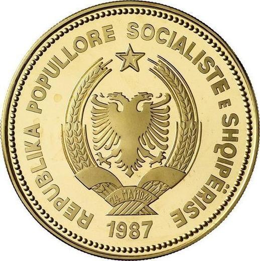 Reverse 50 Lekë 1987 "Durazzo Seaport" - Gold Coin Value - Albania, People's Republic