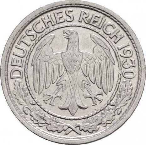 Obverse 50 Reichspfennig 1930 F -  Coin Value - Germany, Weimar Republic