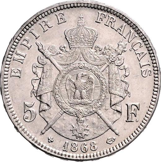 Reverse 5 Francs 1868 BB "Type 1861-1870" - Silver Coin Value - France, Napoleon III