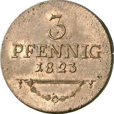 Reverso 3 Pfennige 1823 - valor de la moneda - Sajonia-Coburgo-Saalfeld, Ernesto I
