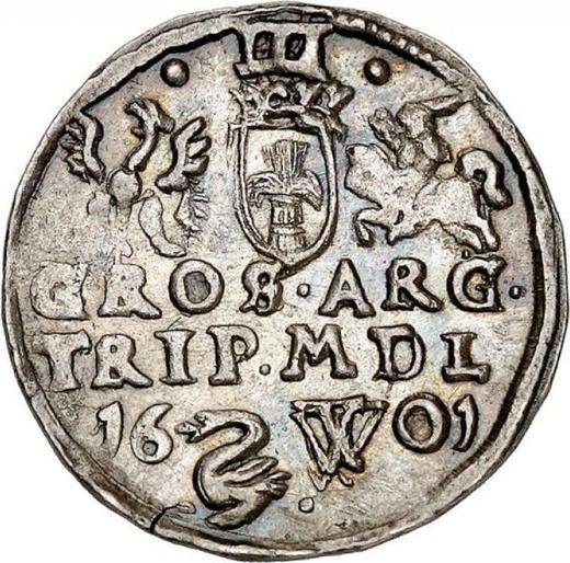 Revers 3 Gröscher 1601 W "Litauen" - Silbermünze Wert - Polen, Sigismund III