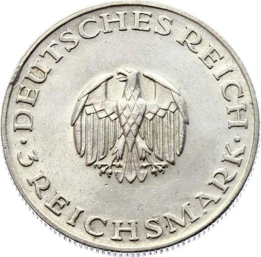 Obverse 3 Reichsmark 1929 D "Lessing" - Silver Coin Value - Germany, Weimar Republic