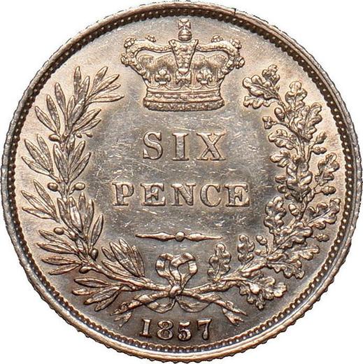 Reverse Sixpence 1857 - Silver Coin Value - United Kingdom, Victoria