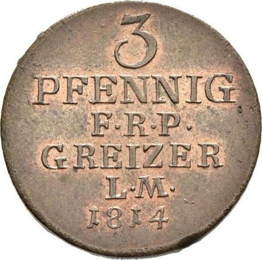 Reverse 3 Pfennig 1814 -  Coin Value - Reuss-Greiz, Heinrich XIII