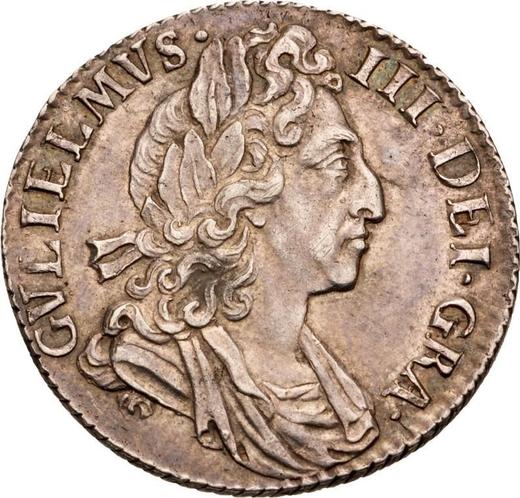 Obverse Sixpence 1698 "Third laureate bust" Plumes in angles - Silver Coin Value - United Kingdom, William III