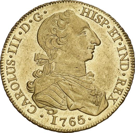 Obverse 8 Escudos 1765 Mo MM - Gold Coin Value - Mexico, Charles III