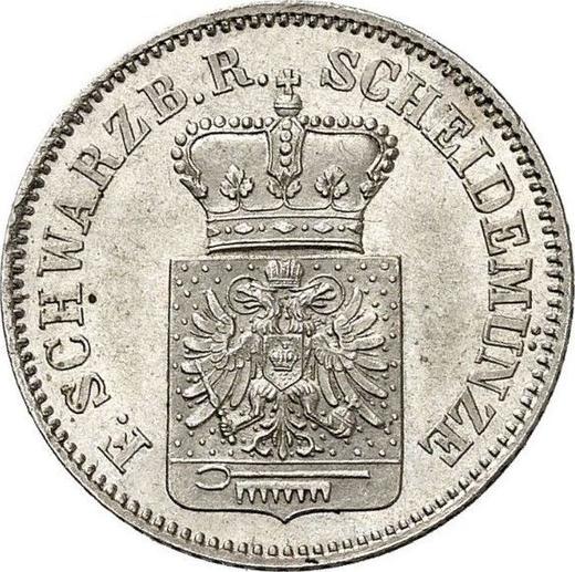 Awers monety - 6 krajcarów 1866 - cena srebrnej monety - Schwarzburg-Rudolstadt, Fryderyk Günther