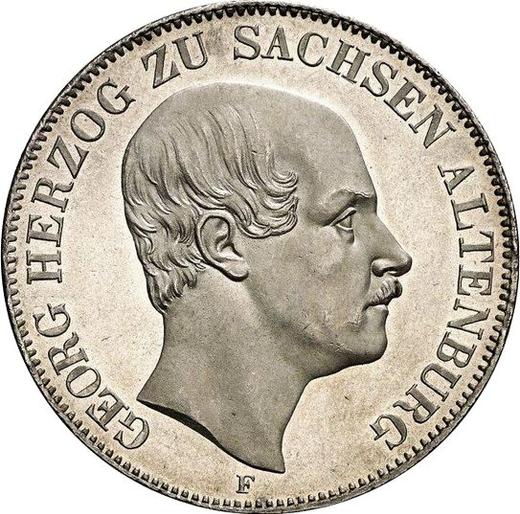 Avers Doppeltaler 1852 F - Silbermünze Wert - Sachsen-Altenburg, Georg