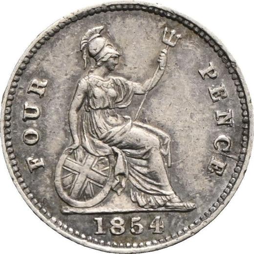 Reverse Fourpence (Groat) 1854 "Type 1837-1862" - Silver Coin Value - United Kingdom, Victoria