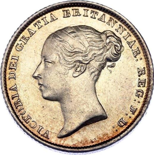 Аверс монеты - 6 пенсов 1842 года - цена серебряной монеты - Великобритания, Виктория