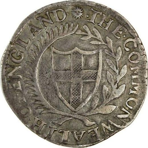 Аверс монеты - 1 шиллинг 1655 года - цена серебряной монеты - Великобритания, Содружество