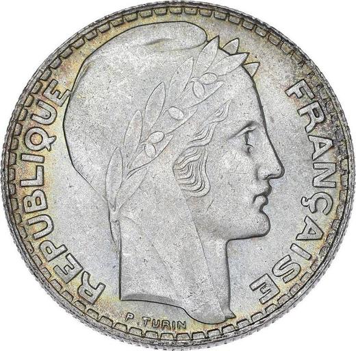 Awers monety - 10 franków 1933 "Typ 1929-1939" - cena srebrnej monety - Francja, III Republika