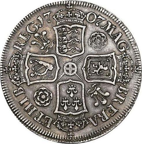 Reverse Halfcrown 1707 "Type 1703-1707" Roses and Plumes in angles Pre-Union - Silver Coin Value - United Kingdom, Anne