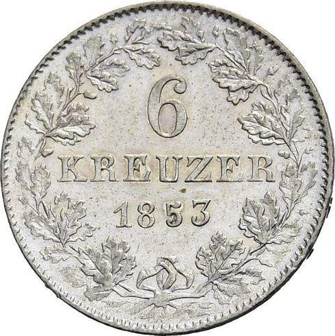 Reverse 6 Kreuzer 1853 "Type 1852-1856" - Silver Coin Value - Frankfurt am Main, Free City