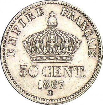 Reverse 50 Centimes 1867 BB "Type 1864-1869" - Silver Coin Value - France, Napoleon III