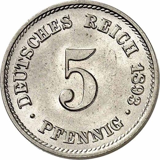 Obverse 5 Pfennig 1893 E "Type 1890-1915" -  Coin Value - Germany, German Empire