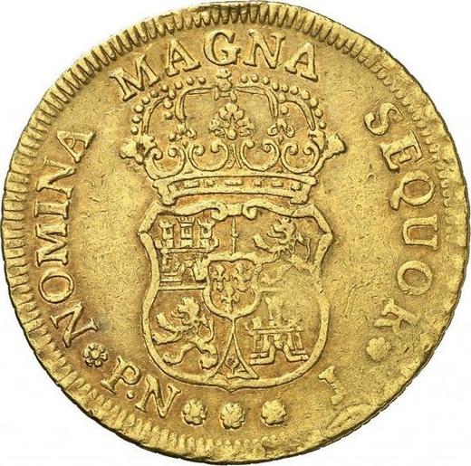 Reverse 4 Escudos 1762 PN J - Gold Coin Value - Colombia, Charles III