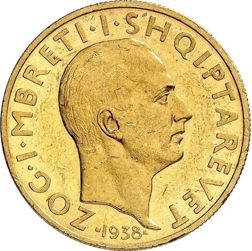 Anverso Pruebas 50 franga ari 1938 R Inscripción PROVA - valor de la moneda de oro - Albania, Zog I