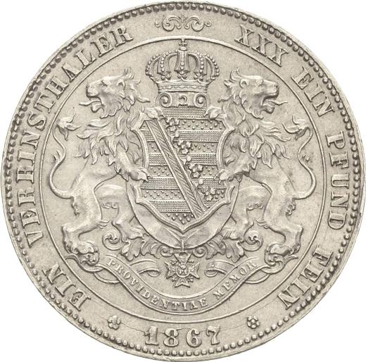 Revers Taler 1867 B - Silbermünze Wert - Sachsen-Albertinische, Johann