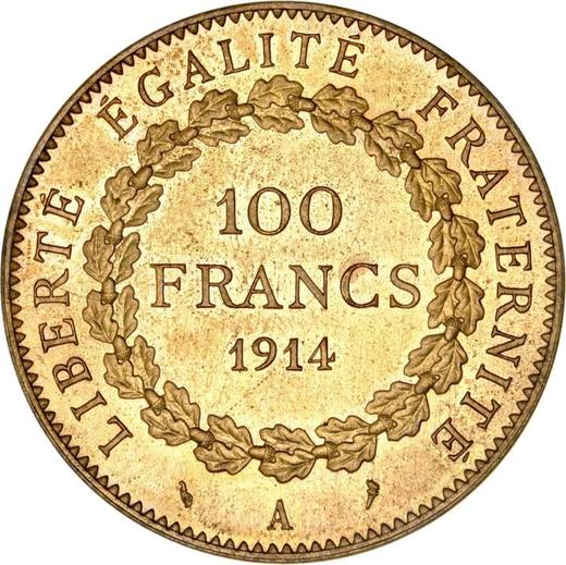 Revers 100 Francs 1914 A "Typ 1878-1914" Aluminiumbronze - Münze Wert - Frankreich, Dritte Republik