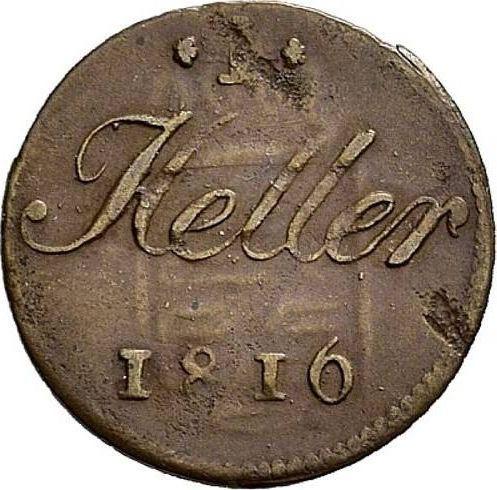 Reverso Heller 1816 - valor de la moneda  - Sajonia-Hildburghausen, Federico