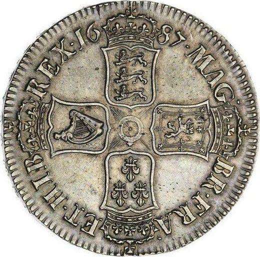 Reverso 1 Corona 1687 "Segundo busto de laureado" - valor de la moneda de plata - Gran Bretaña, Jacobo II