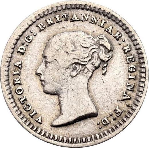 Аверс монеты - 1-1/2 пенса 1862 года - цена серебряной монеты - Великобритания, Виктория