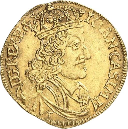 Obverse Ducat 1656 IC "Portrait with Crown" - Gold Coin Value - Poland, John II Casimir