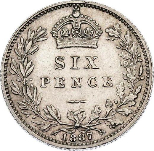 Reverse Sixpence 1887 JEB "Jubilee Head" - Silver Coin Value - United Kingdom, Victoria