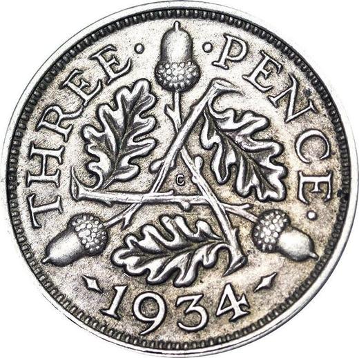 Reverse Threepence 1934 "Type 1927-1936" - Silver Coin Value - United Kingdom, George V