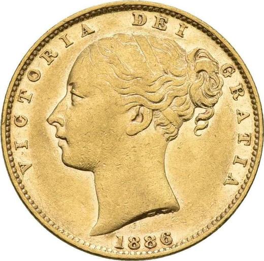 Obverse Sovereign 1886 M WW "Coat of arms" - Gold Coin Value - Australia, Victoria