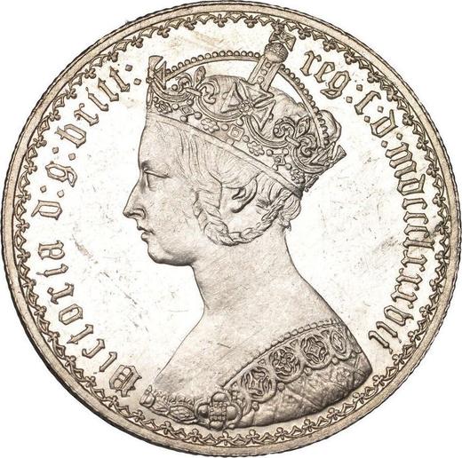 Awers monety - 1 floren 1887 "Gotycka" - cena srebrnej monety - Wielka Brytania, Wiktoria