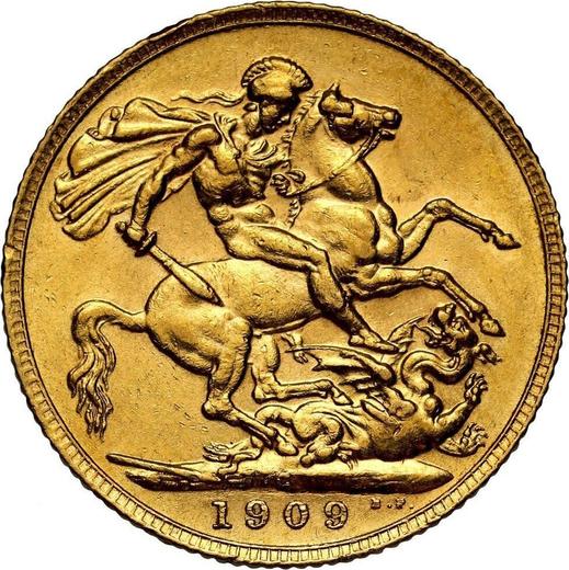 Reverse Sovereign 1909 C - Gold Coin Value - Canada, Edward VII