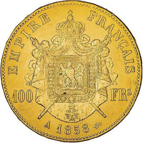 Obverse 100 Francs 1858 A "Type 1855-1860" One-sided strike - Gold Coin Value - France, Napoleon III