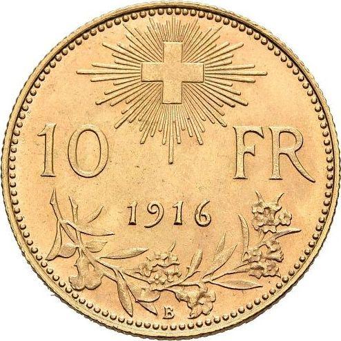 Reverse 10 Francs 1916 B "Vreneli" - Gold Coin Value - Switzerland, Confederation