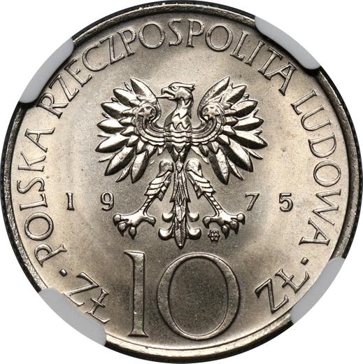 Awers monety - 10 złotych 1975 MW AJ "200-lecie urodzin Adama Mickiewicza" - cena monety - Polska, PRL