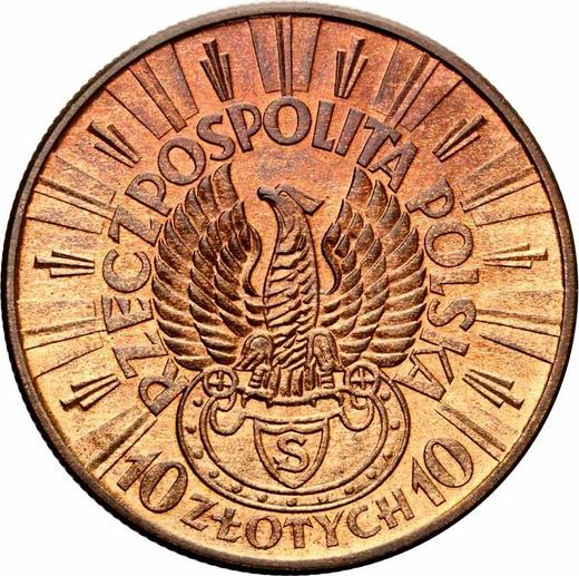 Obverse Pattern 10 Zlotych 1934 "Jozef Pilsudski" Bronze -  Coin Value - Poland, II Republic