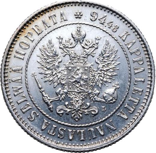 Obverse 1 Mark 1893 L - Silver Coin Value - Finland, Grand Duchy