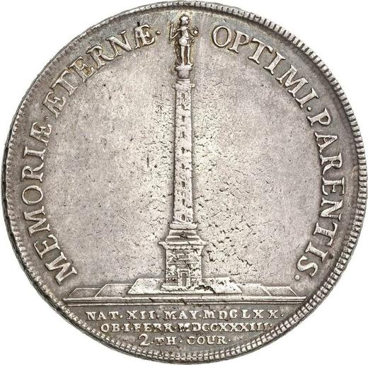 Rewers monety - Dwutalar 1733 "Śmierć króla Augusta II" - cena srebrnej monety - Polska, August II Mocny