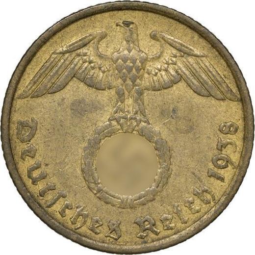 Reverse 5 Reichspfennig 1938 G "Type 1936-1939" -  Coin Value - Germany, Third Reich