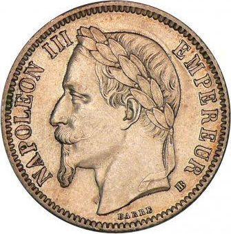 Obverse 1 Franc 1866 BB "Type 1866-1870" - Silver Coin Value - France, Napoleon III