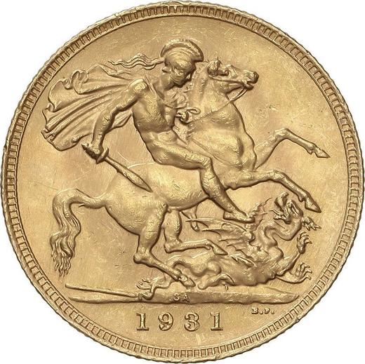 Reverse Sovereign 1931 SA - Gold Coin Value - RSA, George V