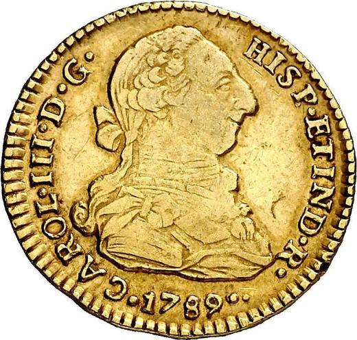 Avers 2 Escudos 1789 So DA - Goldmünze Wert - Chile, Karl III