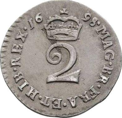 Reverso 2 peniques 1698 - valor de la moneda de plata - Gran Bretaña, Guillermo III