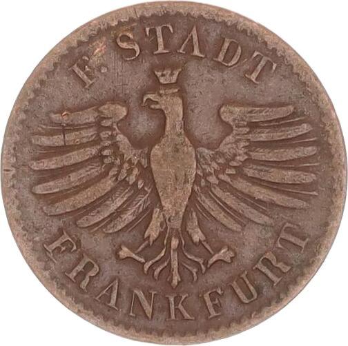 Anverso 1 heller 1851 - valor de la moneda - Fráncfort del Meno, Ciudad Libre