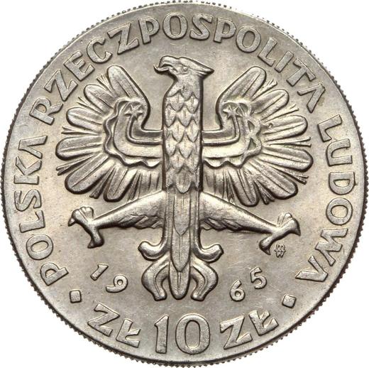 Awers monety - 10 złotych 1965 MW WK "Nike" - cena  monety - Polska, PRL