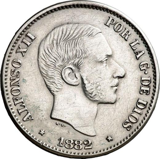 Avers 50 Centavos 1882 - Silbermünze Wert - Philippinen, Alfons XII