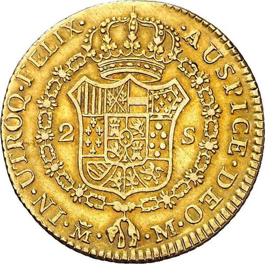 Reverse 2 Escudos 1795 M M - Gold Coin Value - Spain, Charles IV