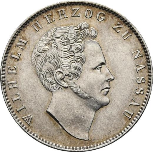 Obverse 1/2 Gulden 1839 - Silver Coin Value - Nassau, William