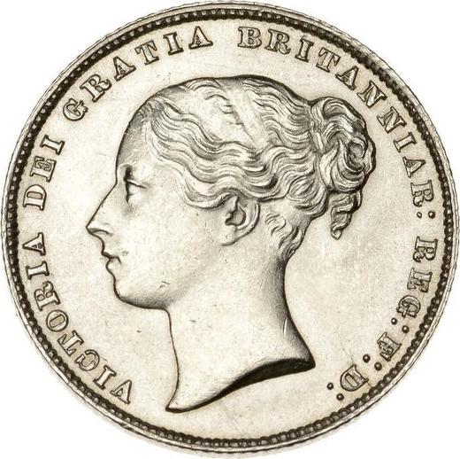 Obverse Shilling 1861 - Silver Coin Value - United Kingdom, Victoria